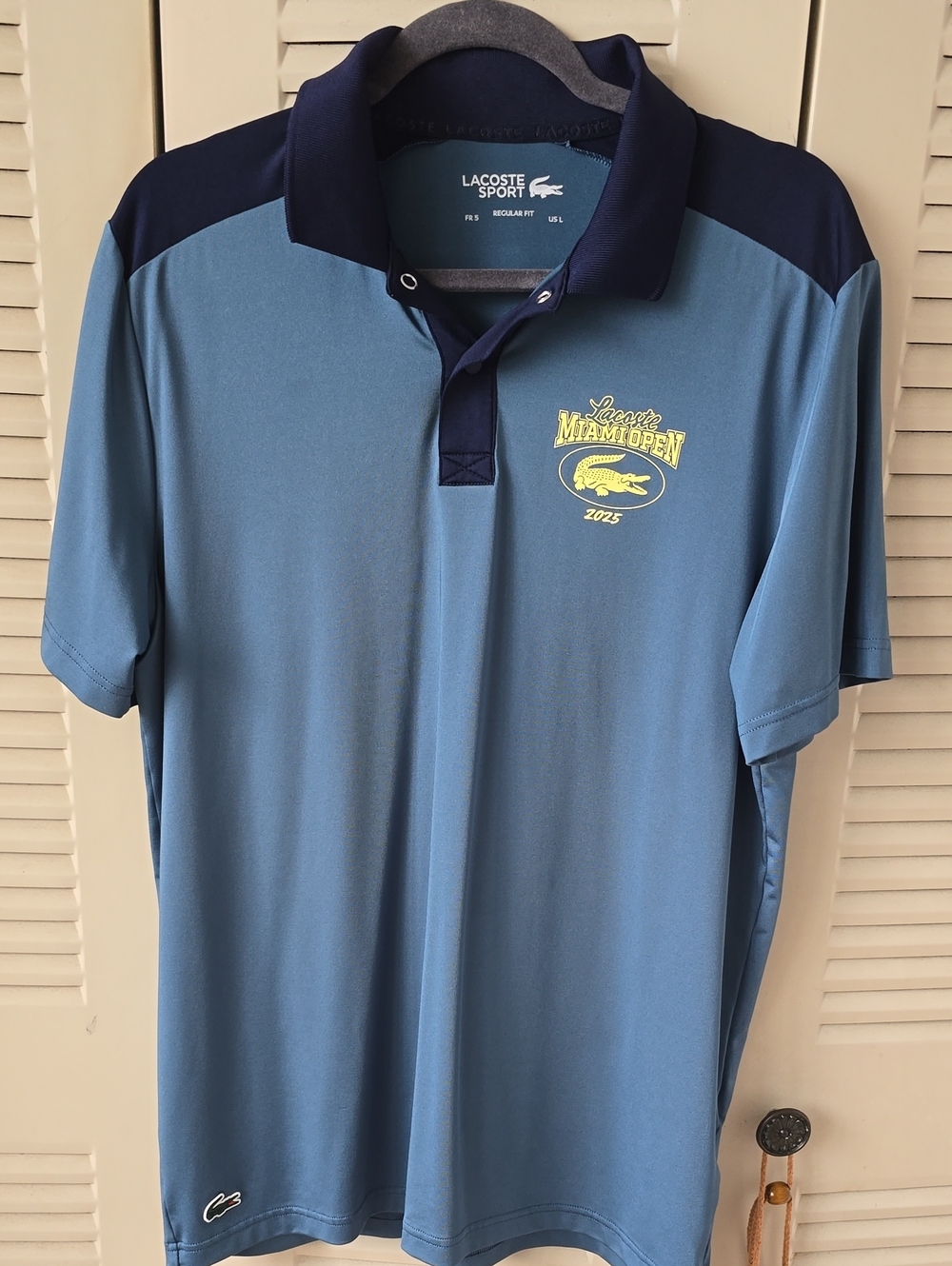 Lacoste Blue & Navy Miami Open Polo